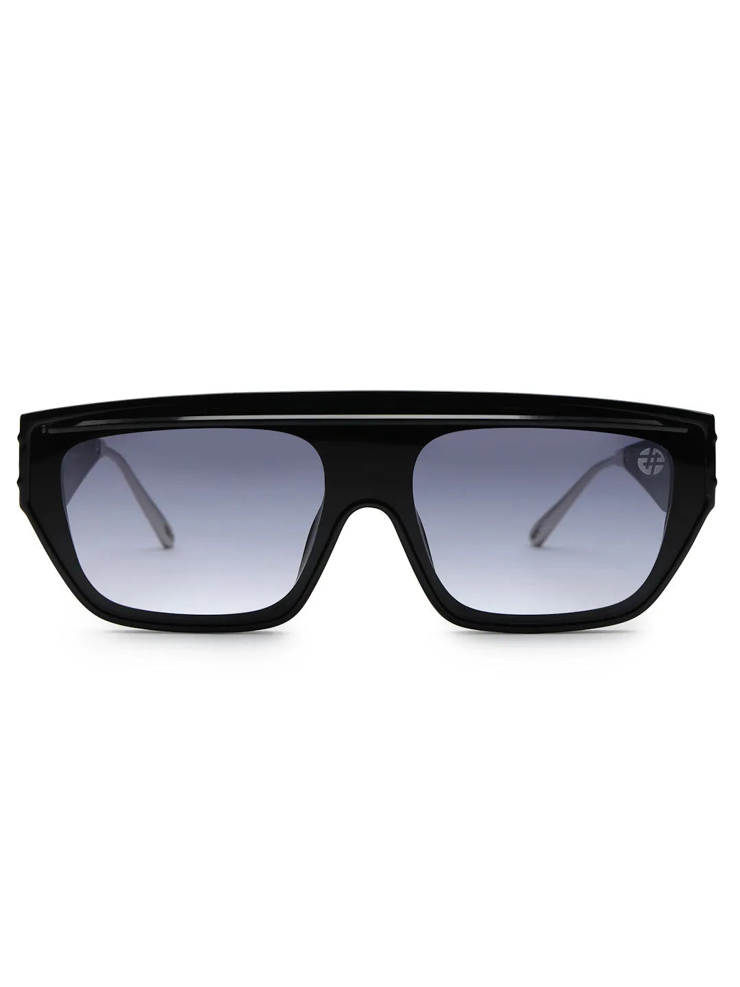 Umbra | Black/Silver Medium Full Rim Rectangle Sunglasses for Men & Women [UV-protected]