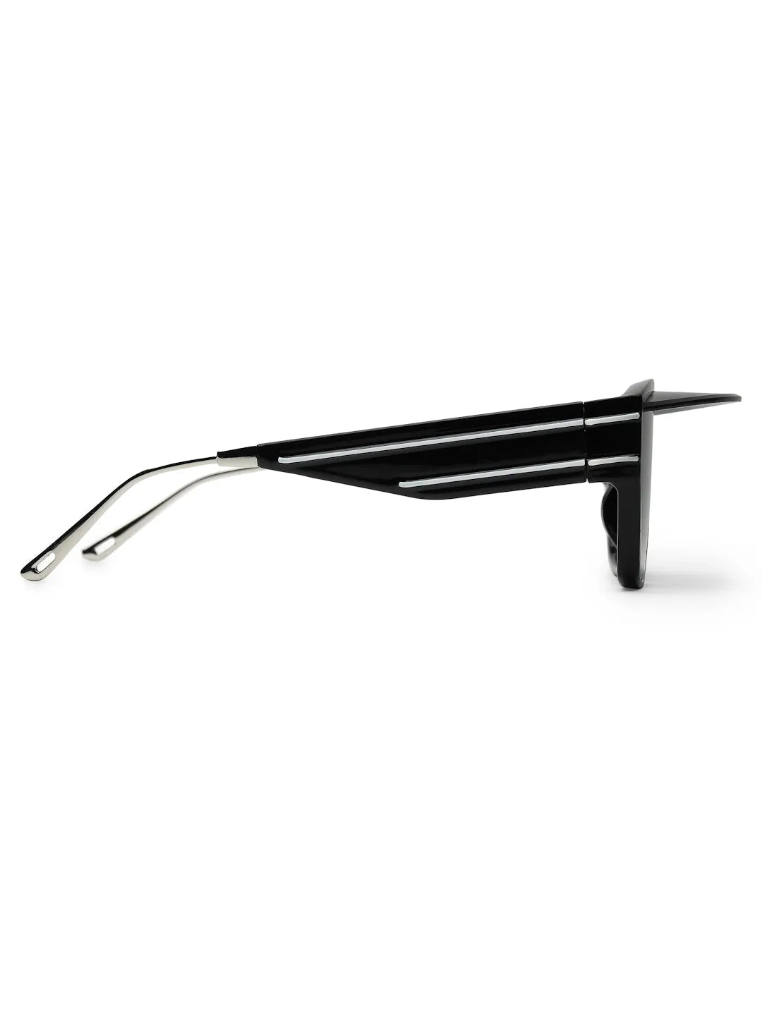 Umbra | Black/Silver Medium Full Rim Rectangle Sunglasses for Men & Women [UV-protected]