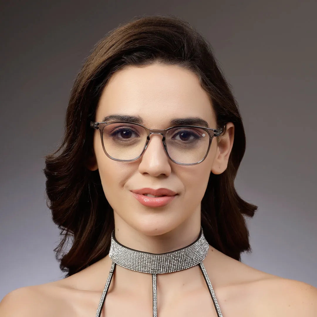 Radiant | Smoke Medium Full Rim Oval Computer Glasses for Men & Women [Blue Block]