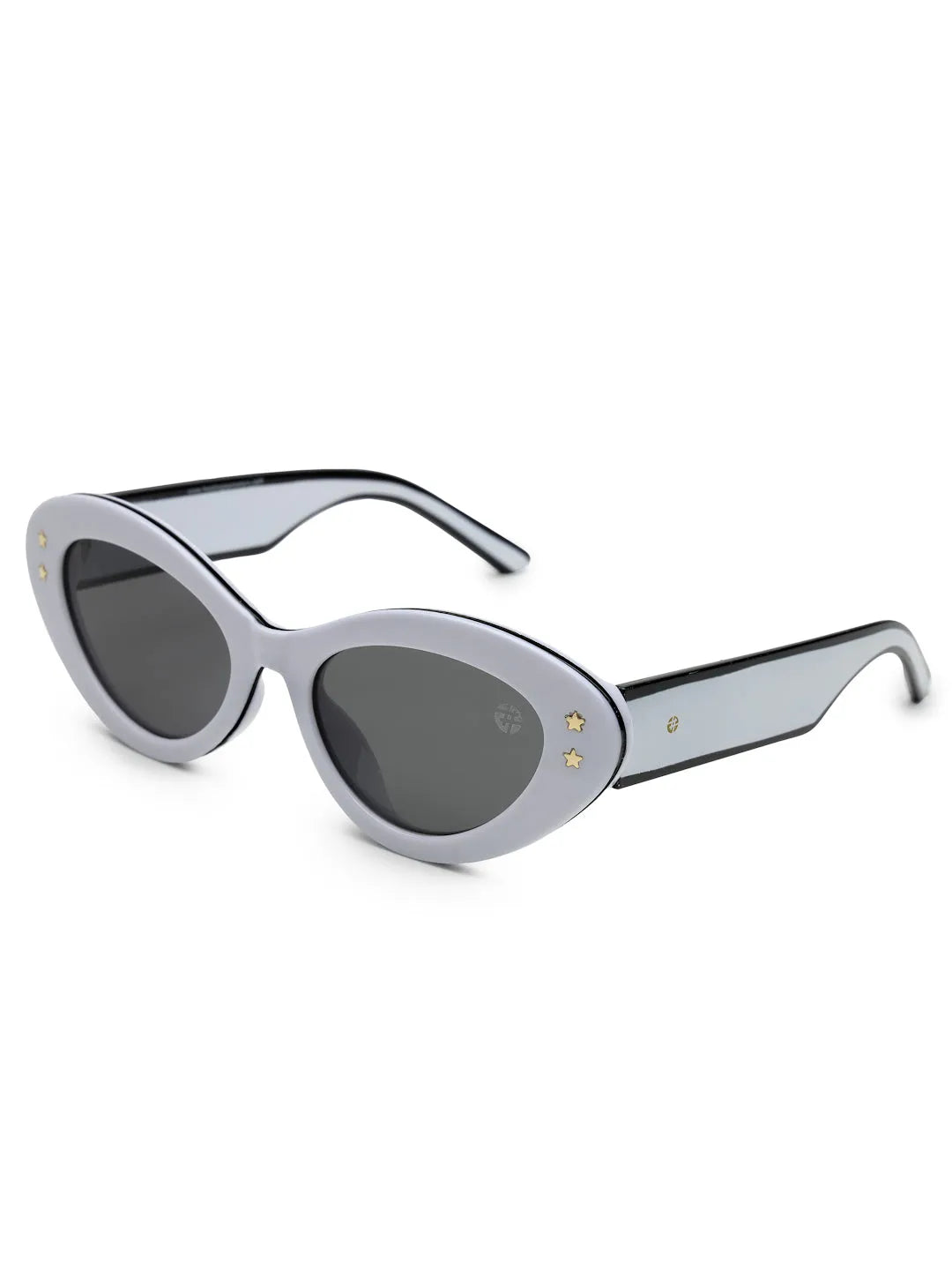 Sunshades | White & Black Medium Full Rim Cateye Sunglasses for Men & Women [UV-protected]