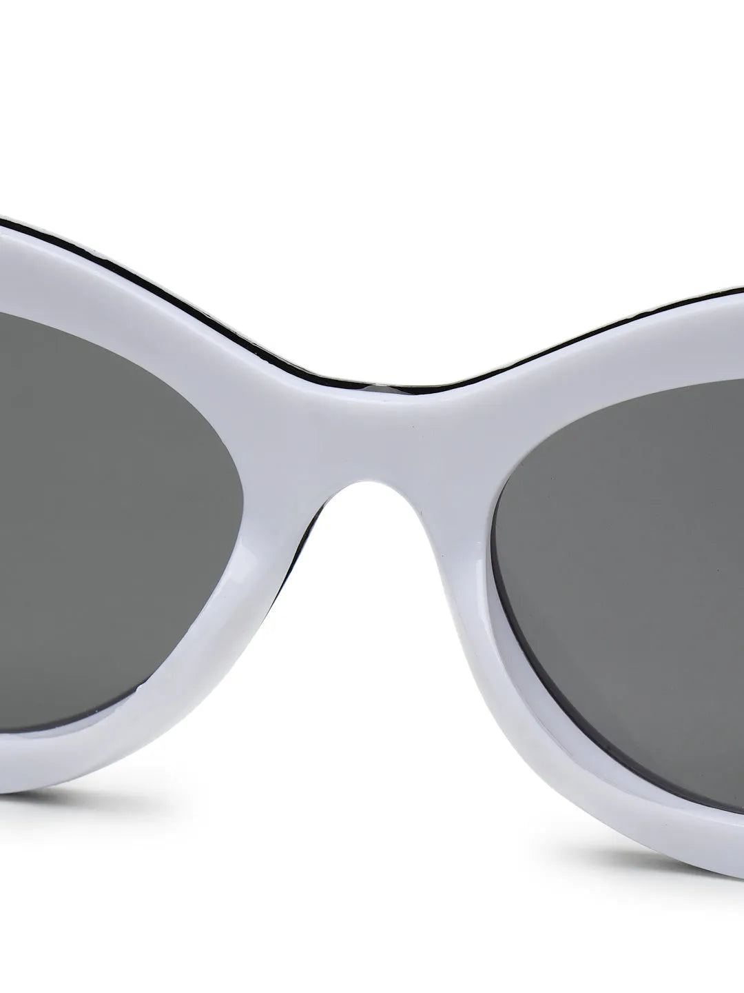 Sunshades | White & Black Medium Full Rim Cateye Sunglasses for Men & Women [UV-protected]