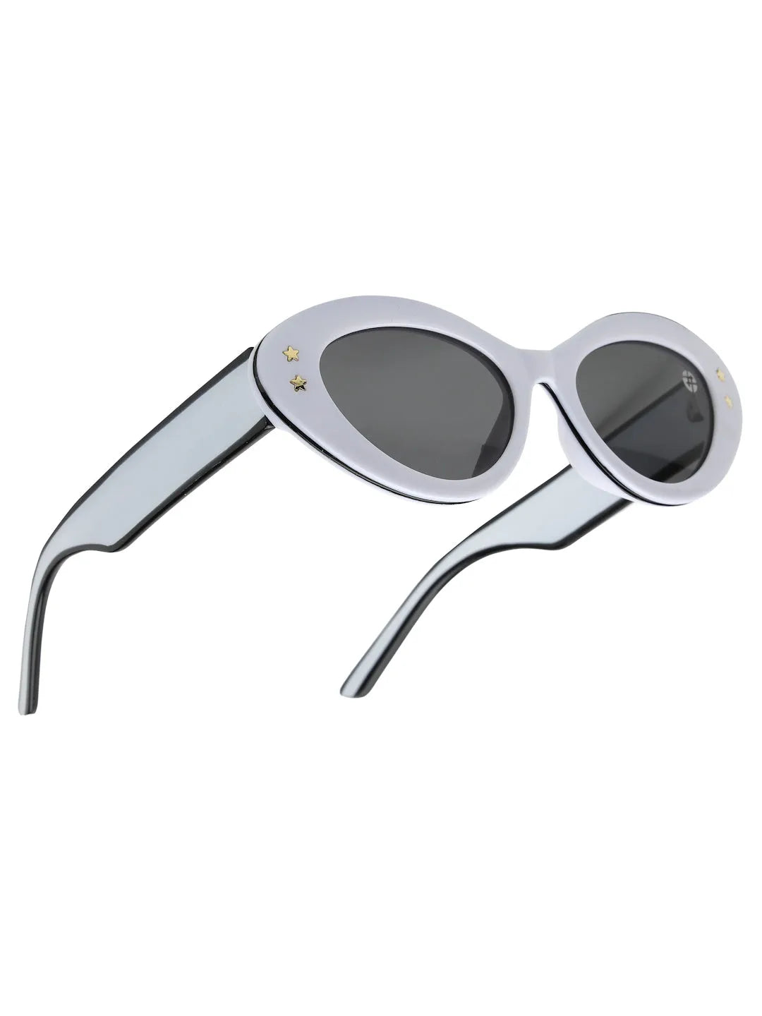 Sunshades | White & Black Medium Full Rim Cateye Sunglasses for Men & Women [UV-protected]