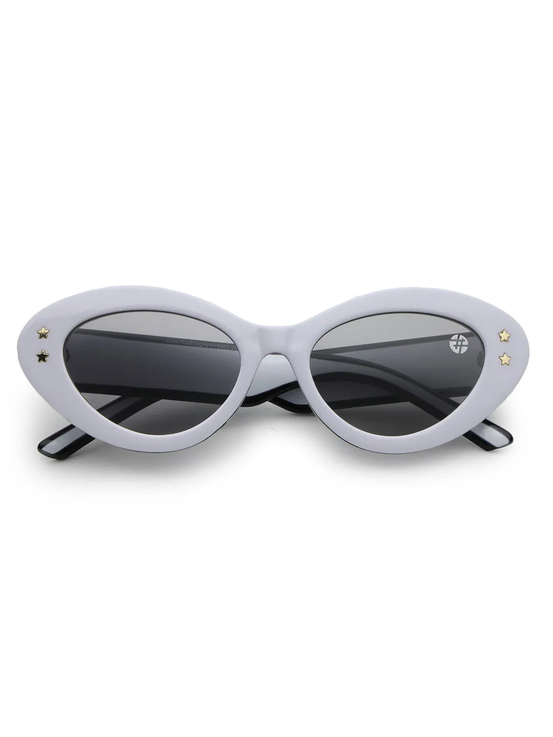 Sunshades | White & Black Medium Full Rim Cateye Sunglasses for Men & Women [UV-protected]