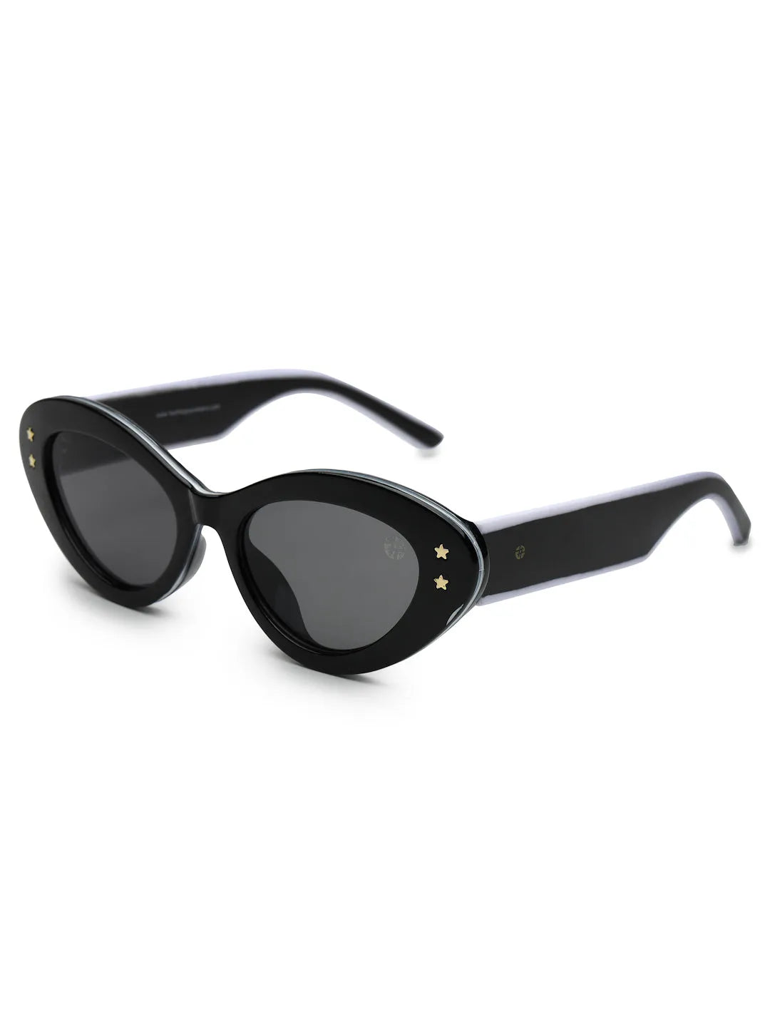 Sunshades | Black & White Medium Full Rim Cateye Sunglasses for Men & Women [UV-protected]