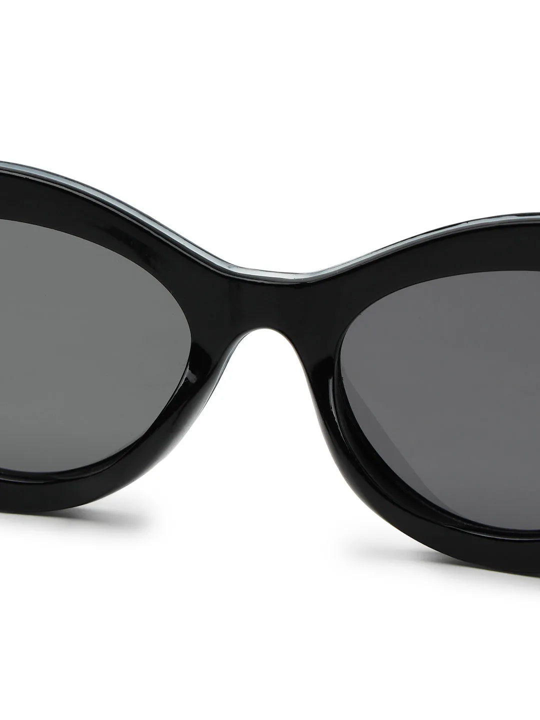 Sunshades | Black & White Medium Full Rim Cateye Sunglasses for Men & Women [UV-protected]