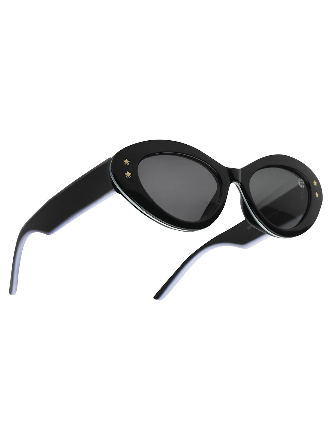 Sunshades | Black & White Medium Full Rim Cateye Sunglasses for Men & Women [UV-protected]
