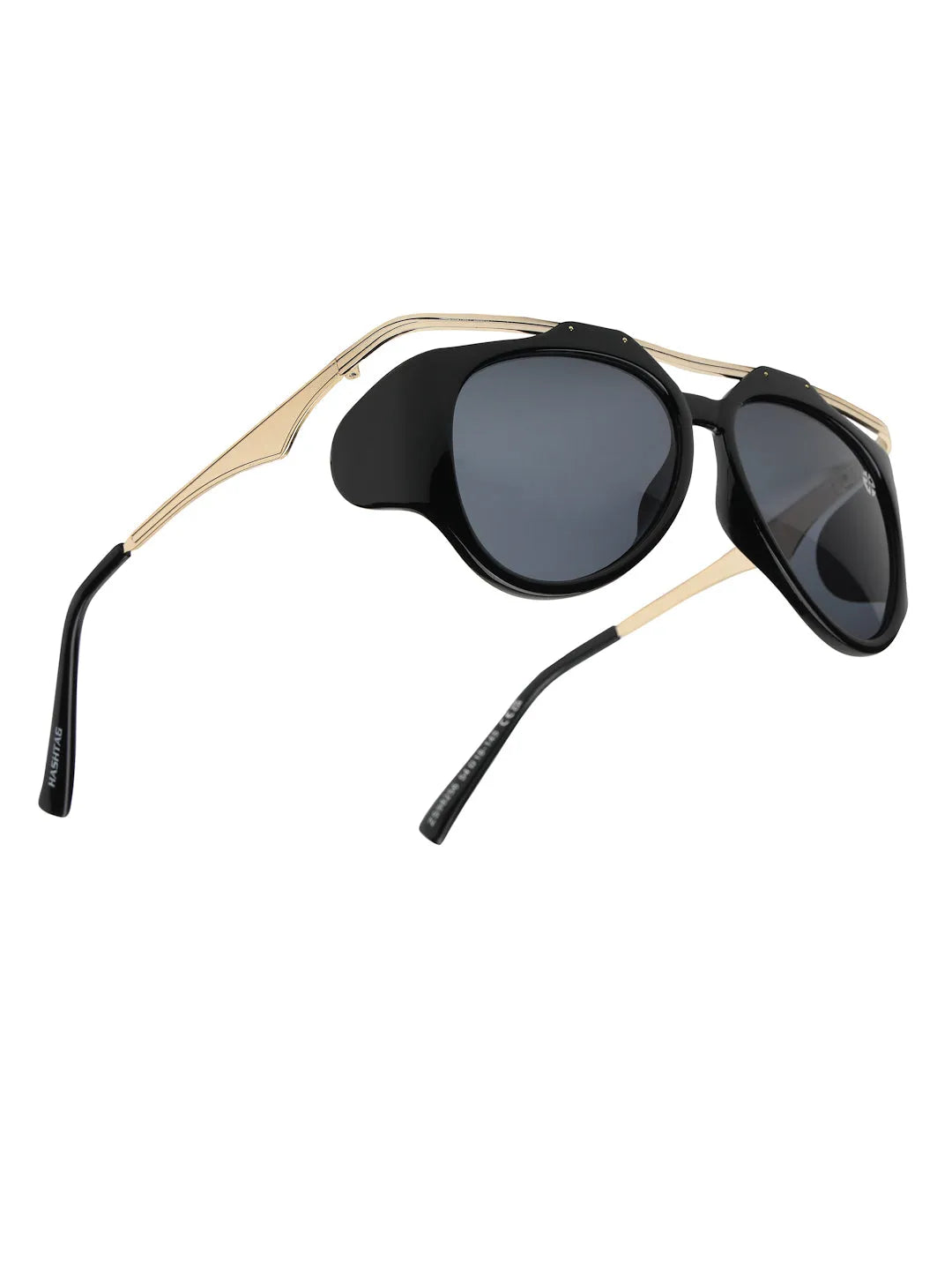 Hang-on | Black Medium Full Rim Aviator Sunglasses for Men & Women [UV-protected]