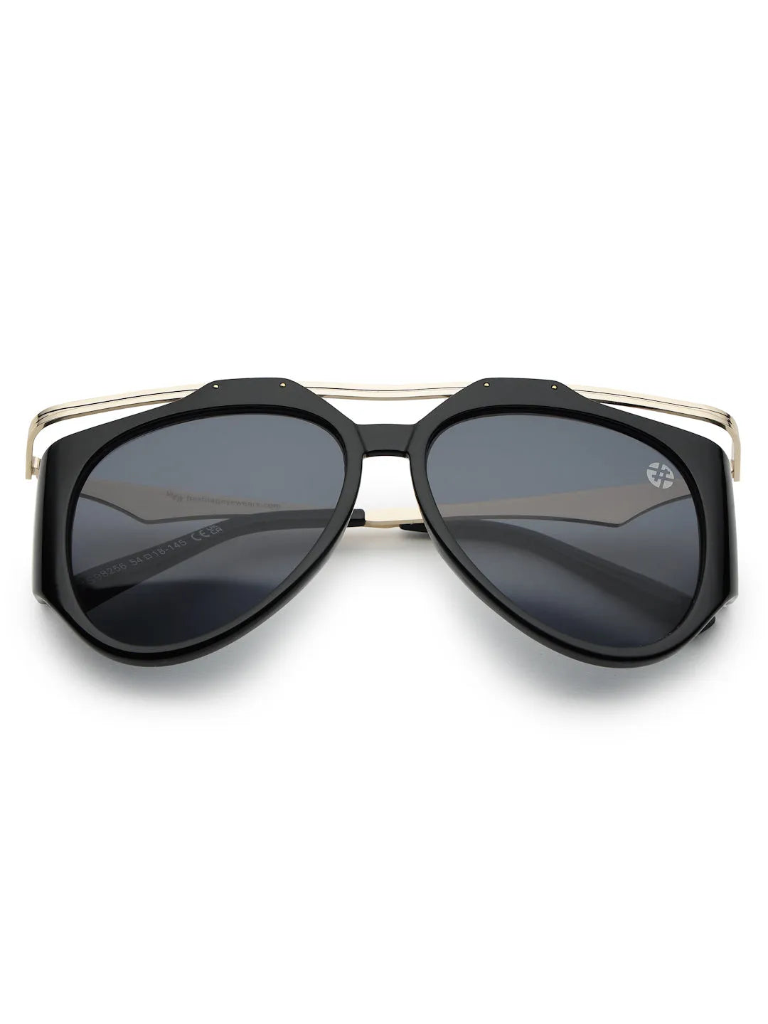 Hang-on | Black Medium Full Rim Aviator Sunglasses for Men & Women [UV-protected]