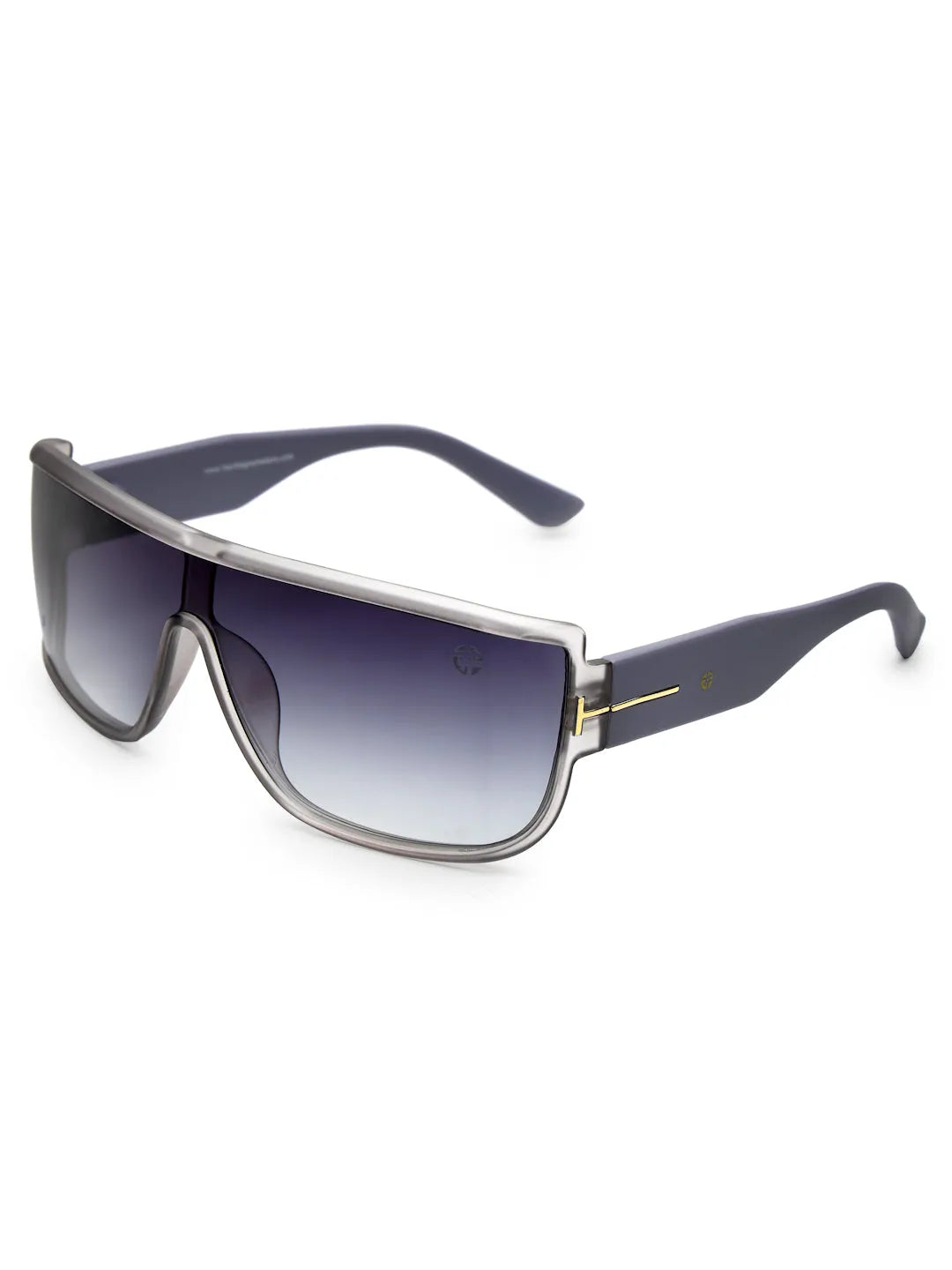 Texas | Grey Medium Full Rim Shield Sunglasses for Men & Women [UV-protected]