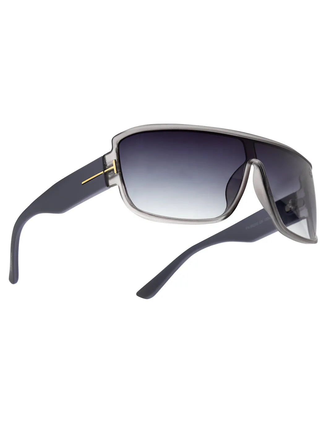 Texas | Grey Medium Full Rim Shield Sunglasses for Men & Women [UV-protected]