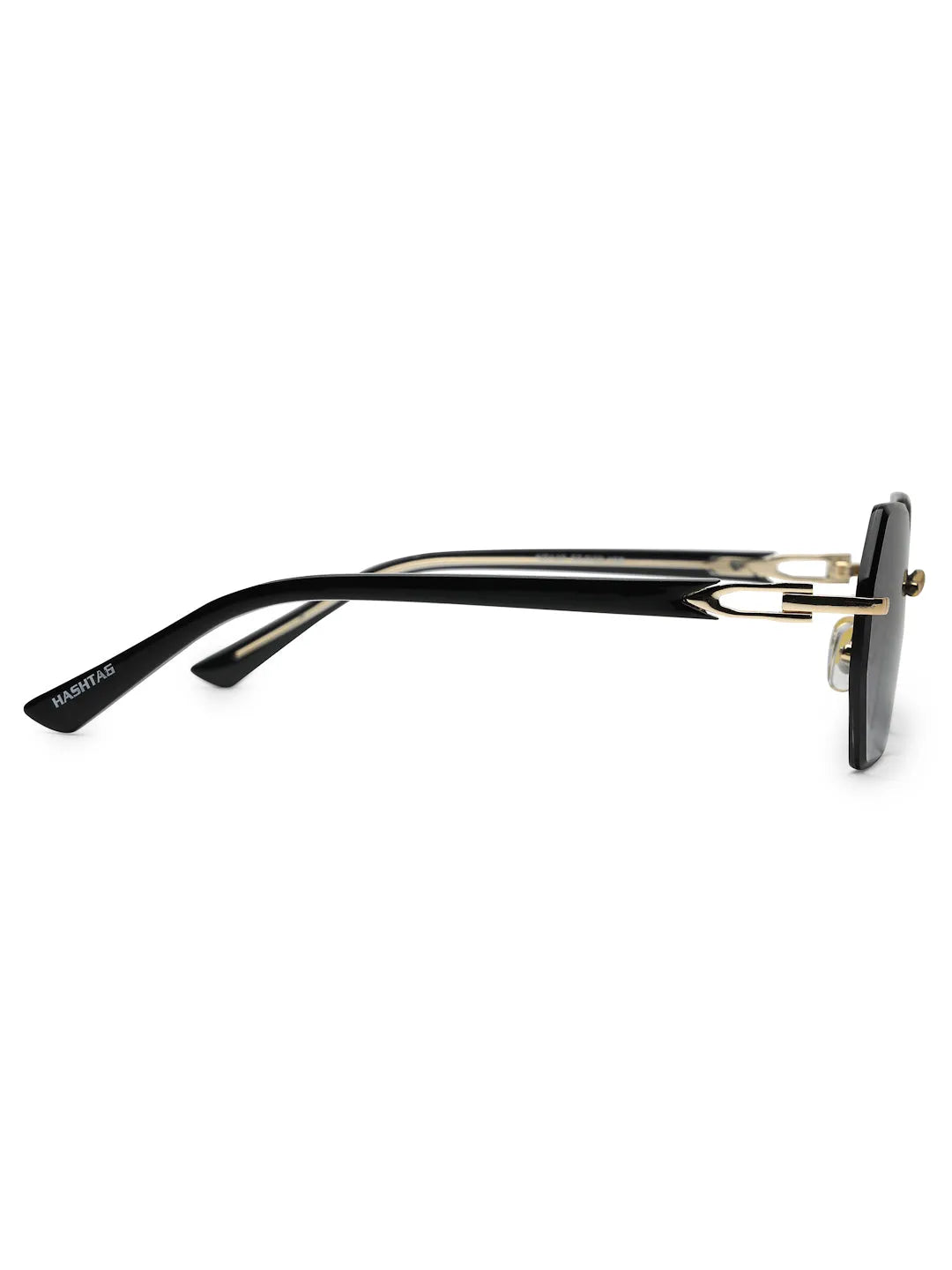 VisionVogue | Gradient Black Medium Rim Less Hexagonal Sunglasses for Men & Women [UV-protected]