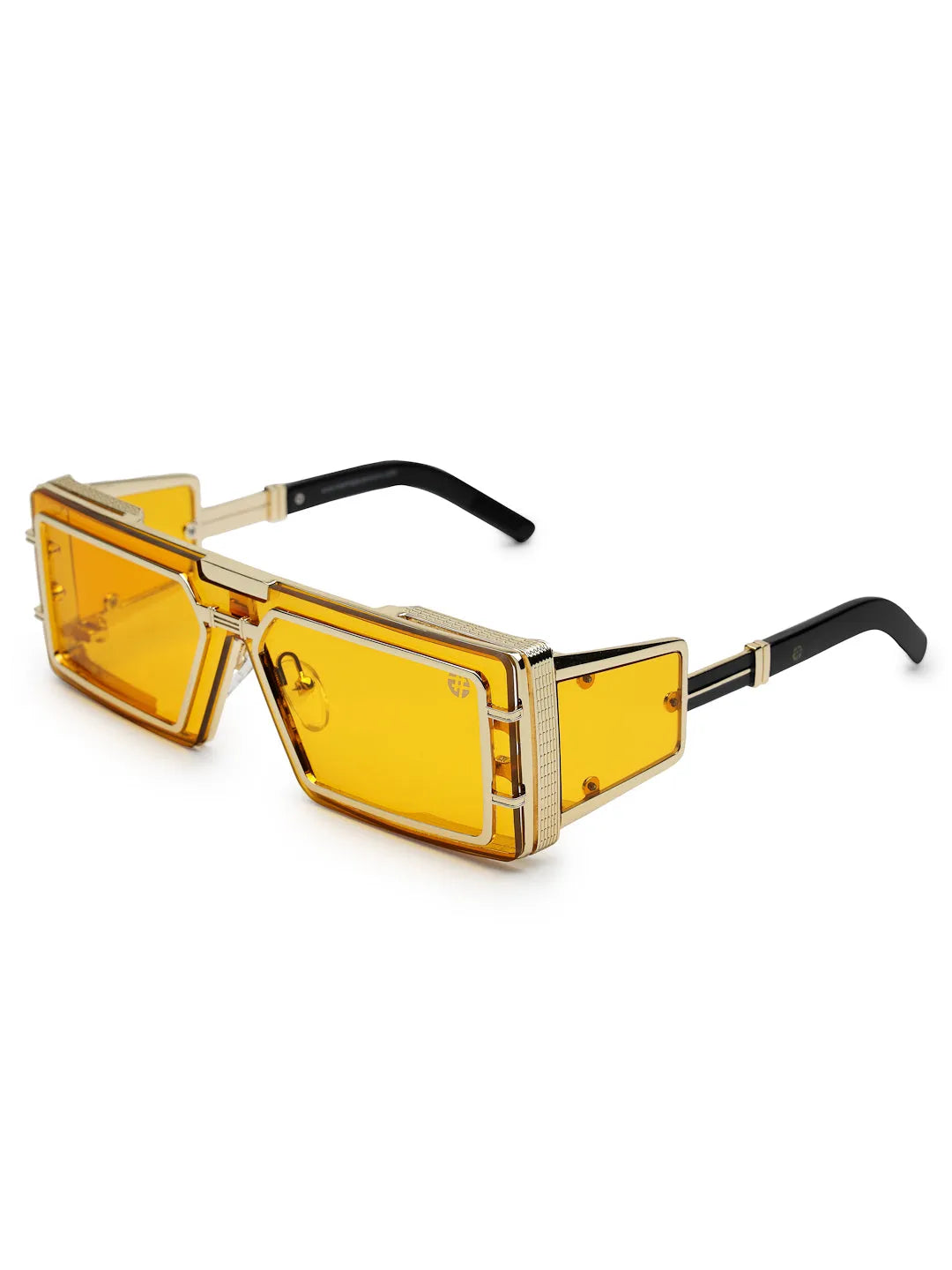 Lythara | Golden & Yellow Medium Full Rim Rectangle Sunglasses for Men & Women [UV-protected]