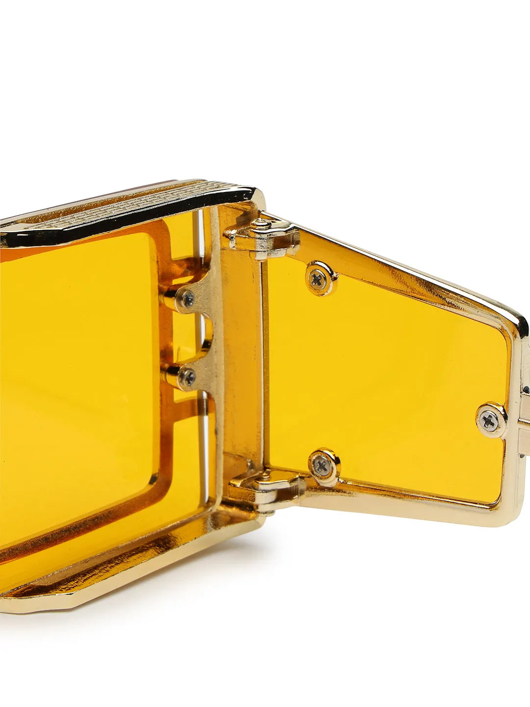 Lythara | Golden & Yellow Medium Full Rim Rectangle Sunglasses for Men & Women [UV-protected]