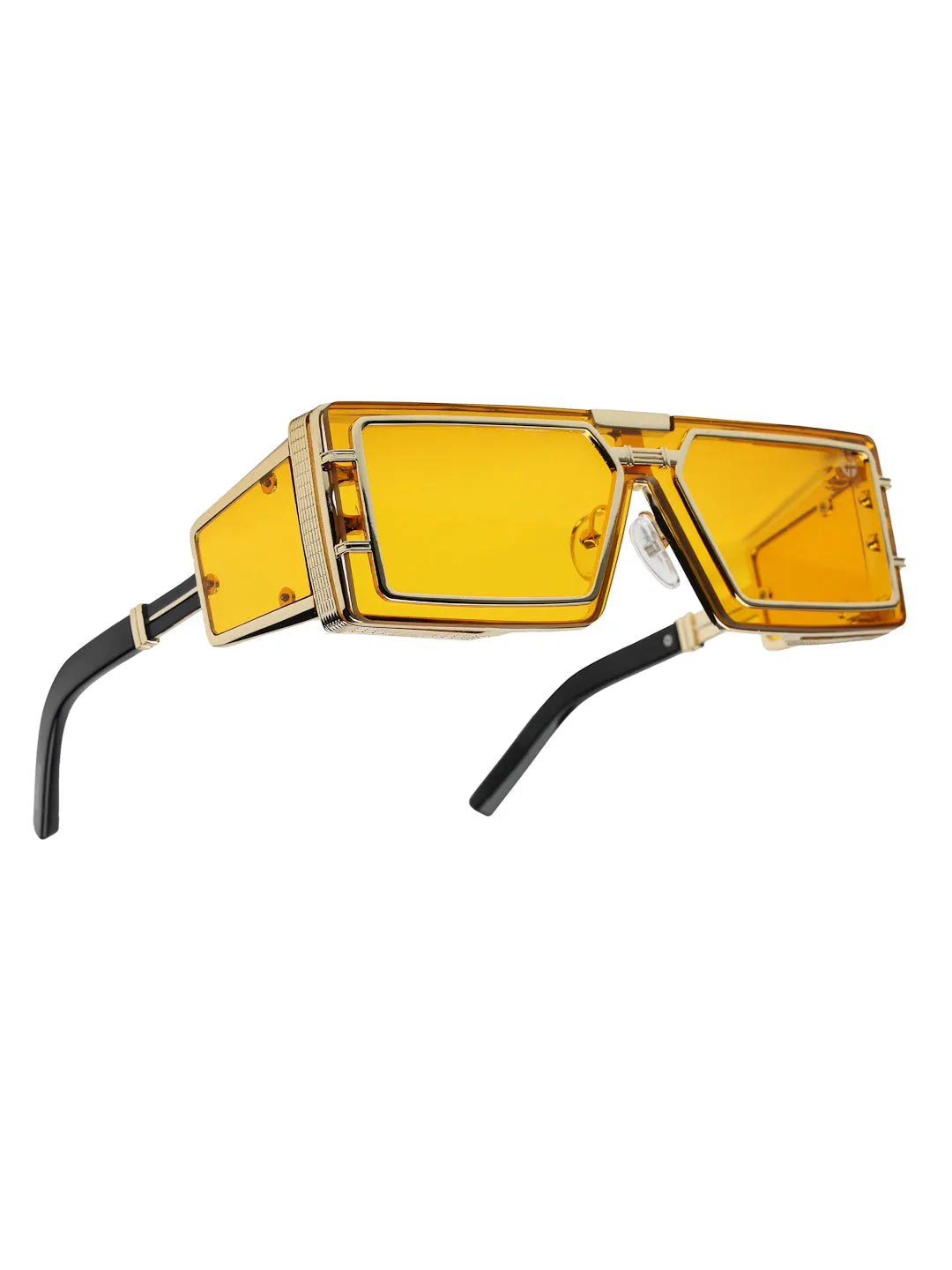 Lythara | Golden & Yellow Medium Full Rim Rectangle Sunglasses for Men & Women [UV-protected]