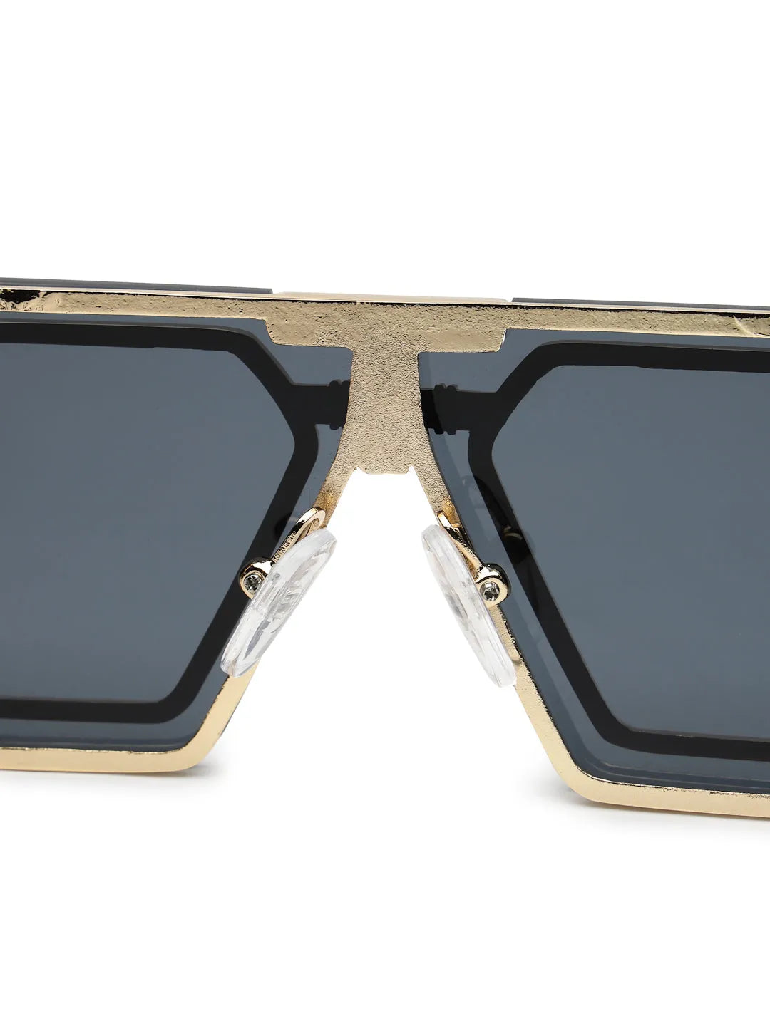 Lythara | Light Golden & Black Medium Full Rim Rectangle Sunglasses for Men & Women [UV-protected]