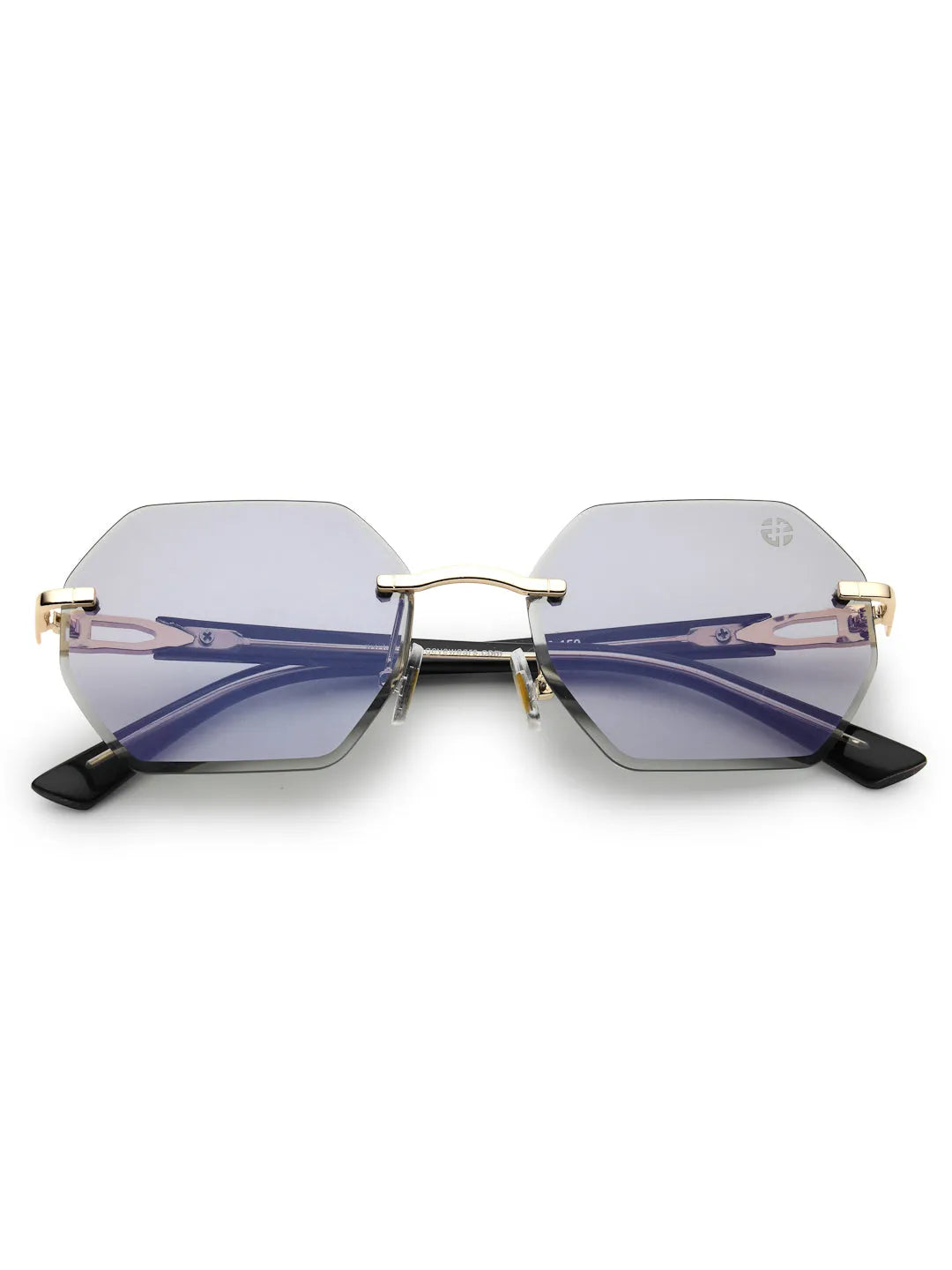 VisionVogue | Grey Medium Rim Less Hexagonal Sunglasses for Men & Women [UV-protected]
