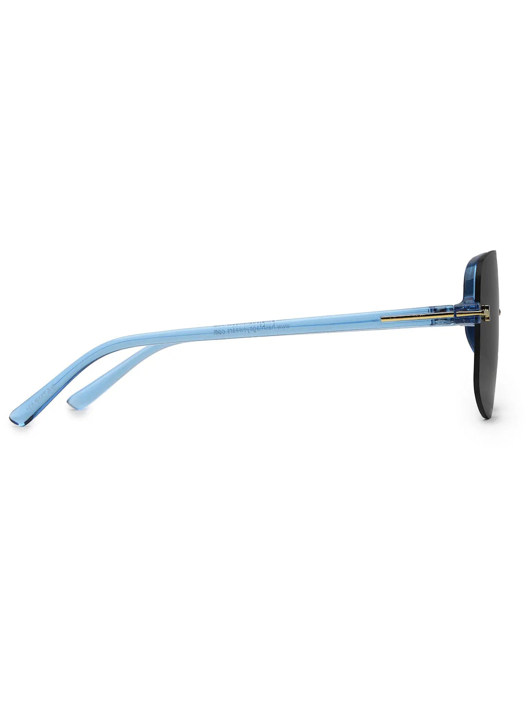 SEVA | Blue Medium Half Rim Square Sunglasses for Men & Women [UV-protected]