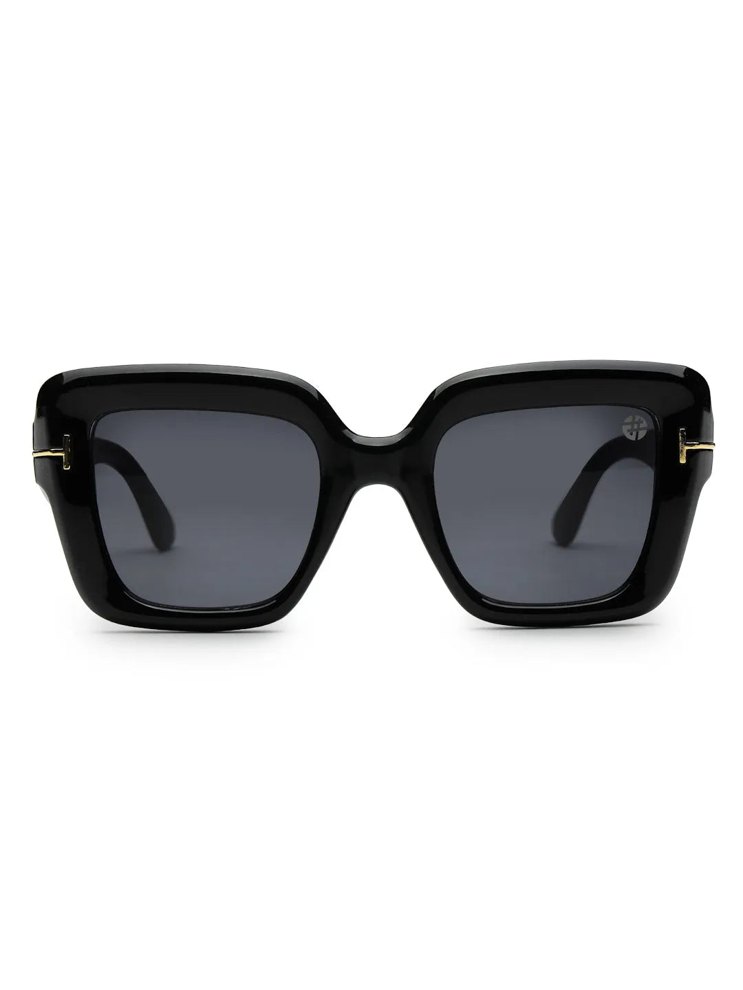 GlareGuard | Black Medium Full Rim Square Sunglasses for Men & Women [UV-protected]
