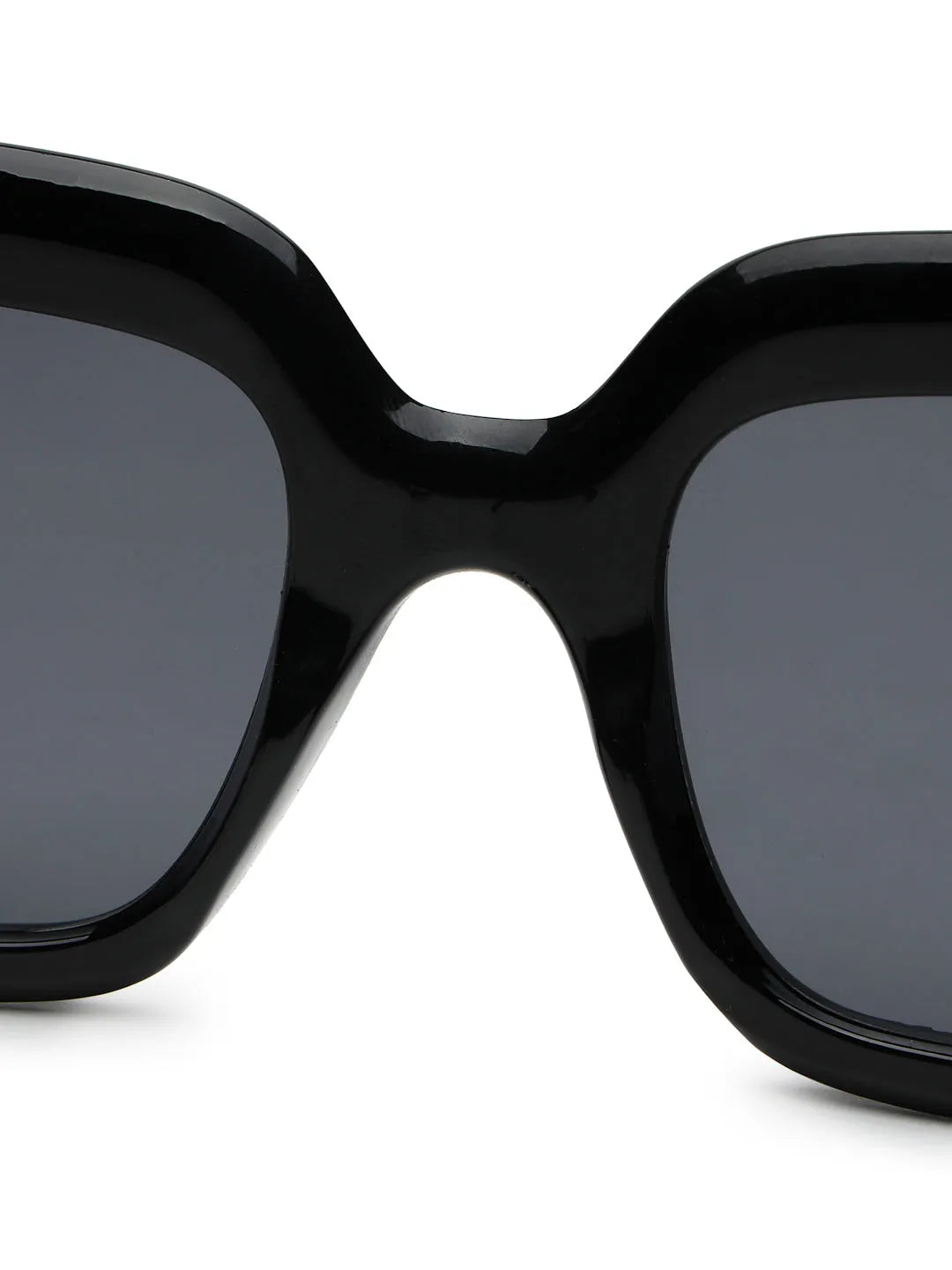 GlareGuard | Black Medium Full Rim Square Sunglasses for Men & Women [UV-protected]