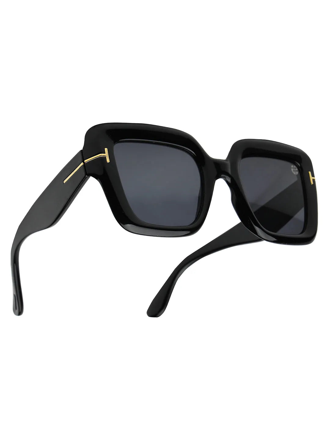 GlareGuard | Black Medium Full Rim Square Sunglasses for Men & Women [UV-protected]