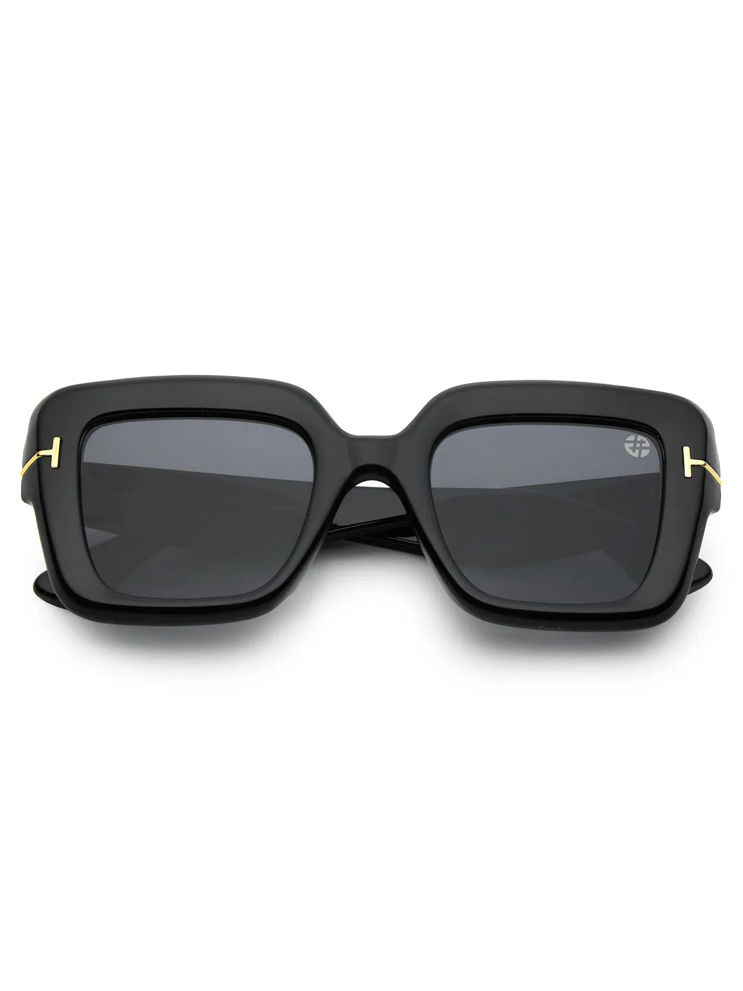 GlareGuard | Black Medium Full Rim Square Sunglasses for Men & Women [UV-protected]