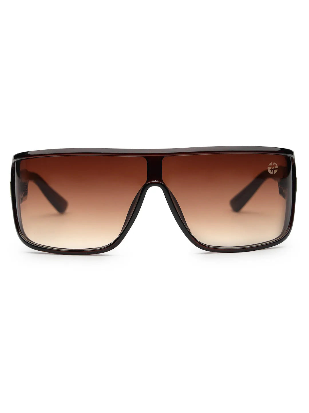 Texas | Brown Medium Full Rim Shield Sunglasses for Men & Women [UV-protected]