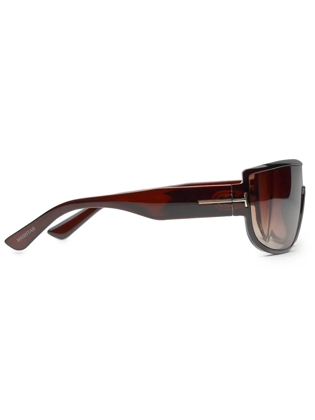 Texas | Brown Medium Full Rim Shield Sunglasses for Men & Women [UV-protected]