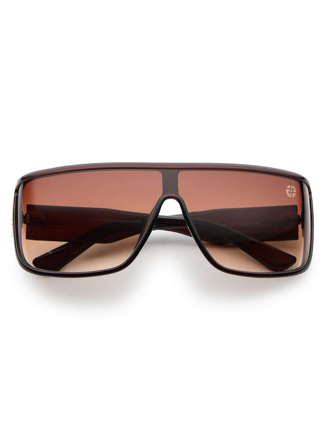 Texas | Brown Medium Full Rim Shield Sunglasses for Men & Women [UV-protected]