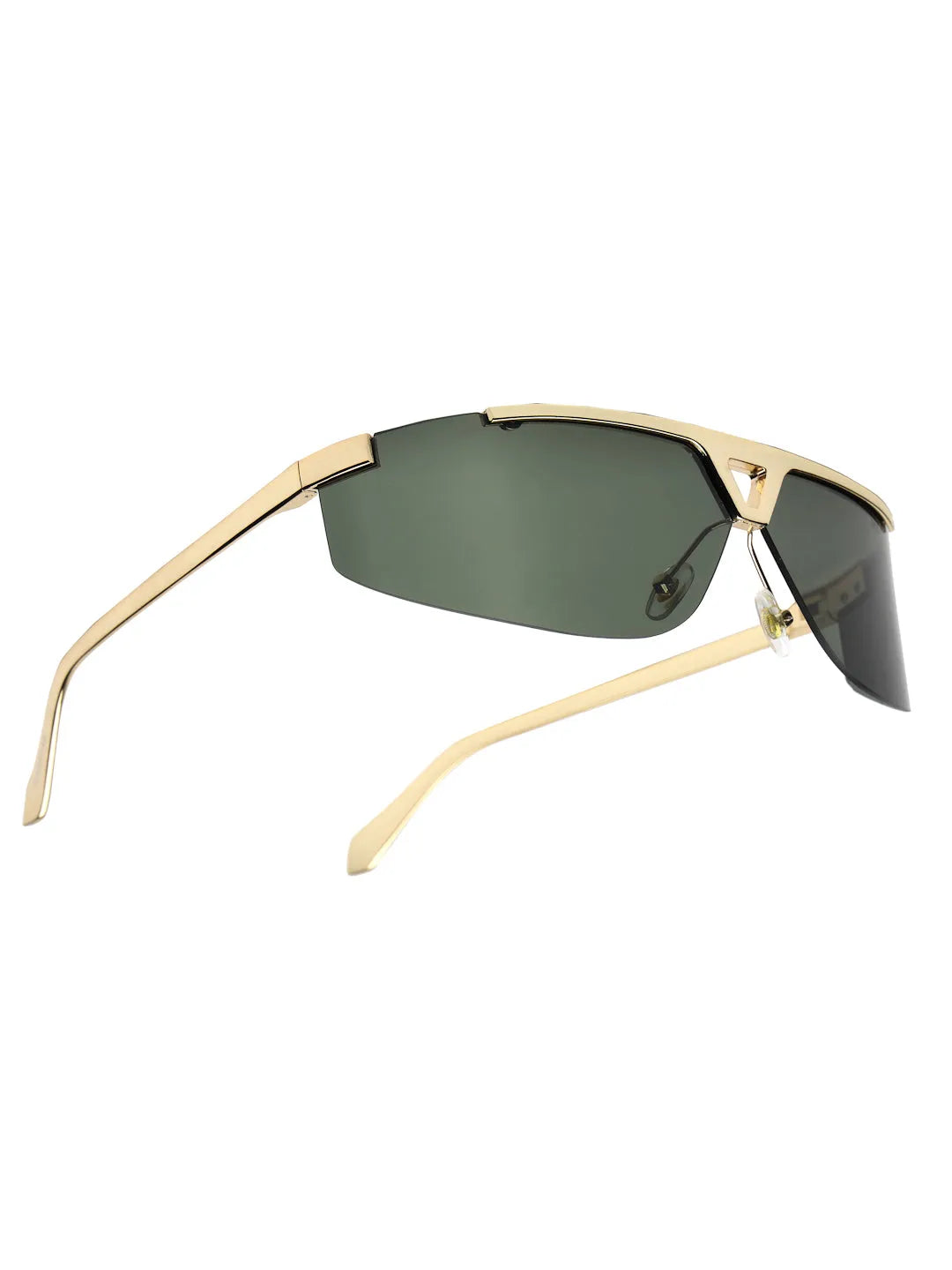 Tri-Angle | Golden Large Rim Less Rectangle Sunglasses for Men & Women [UV-protected]