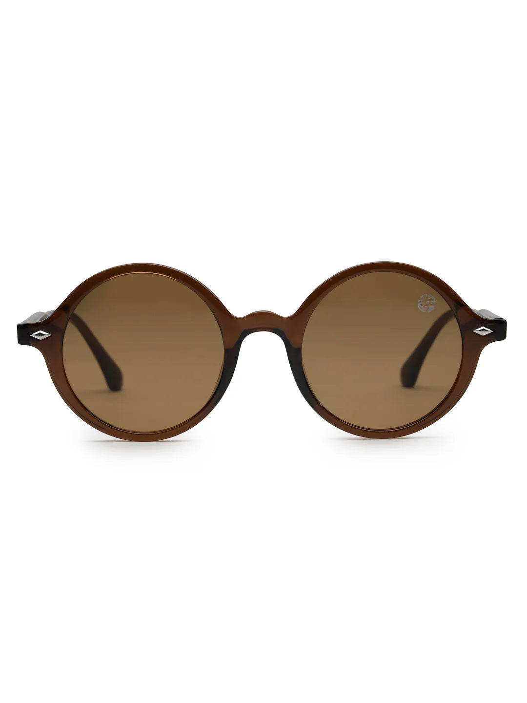 Retro | Brown Medium Full Rim Round Sunglasses for Men & Women [UV-protected]