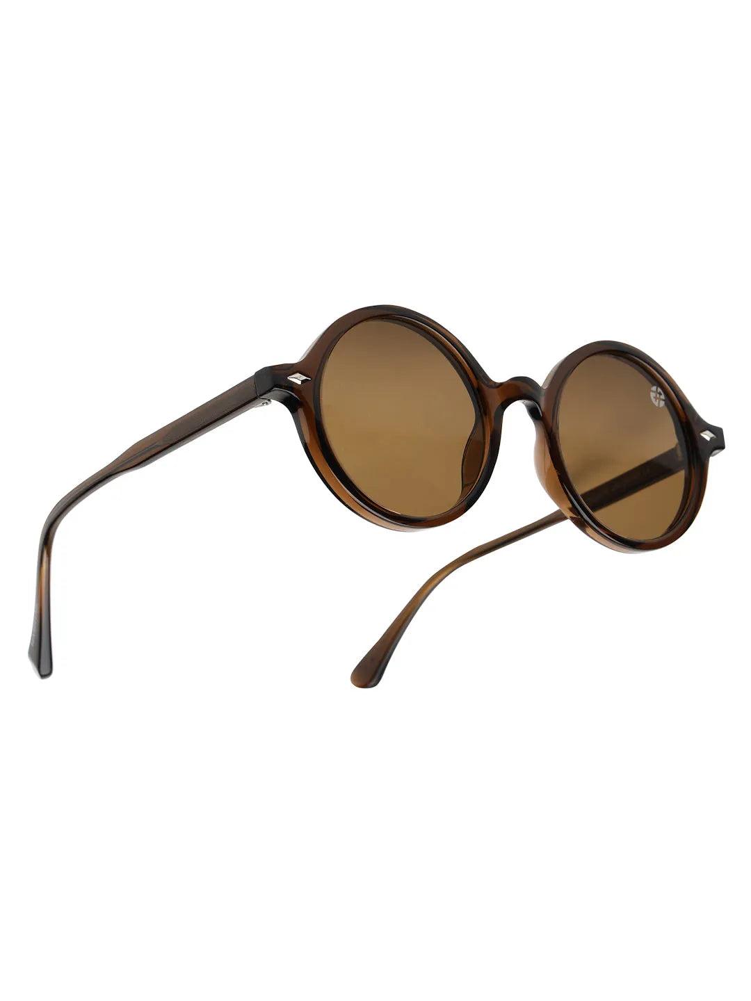 Retro | Brown Medium Full Rim Round Sunglasses for Men & Women [UV-protected]