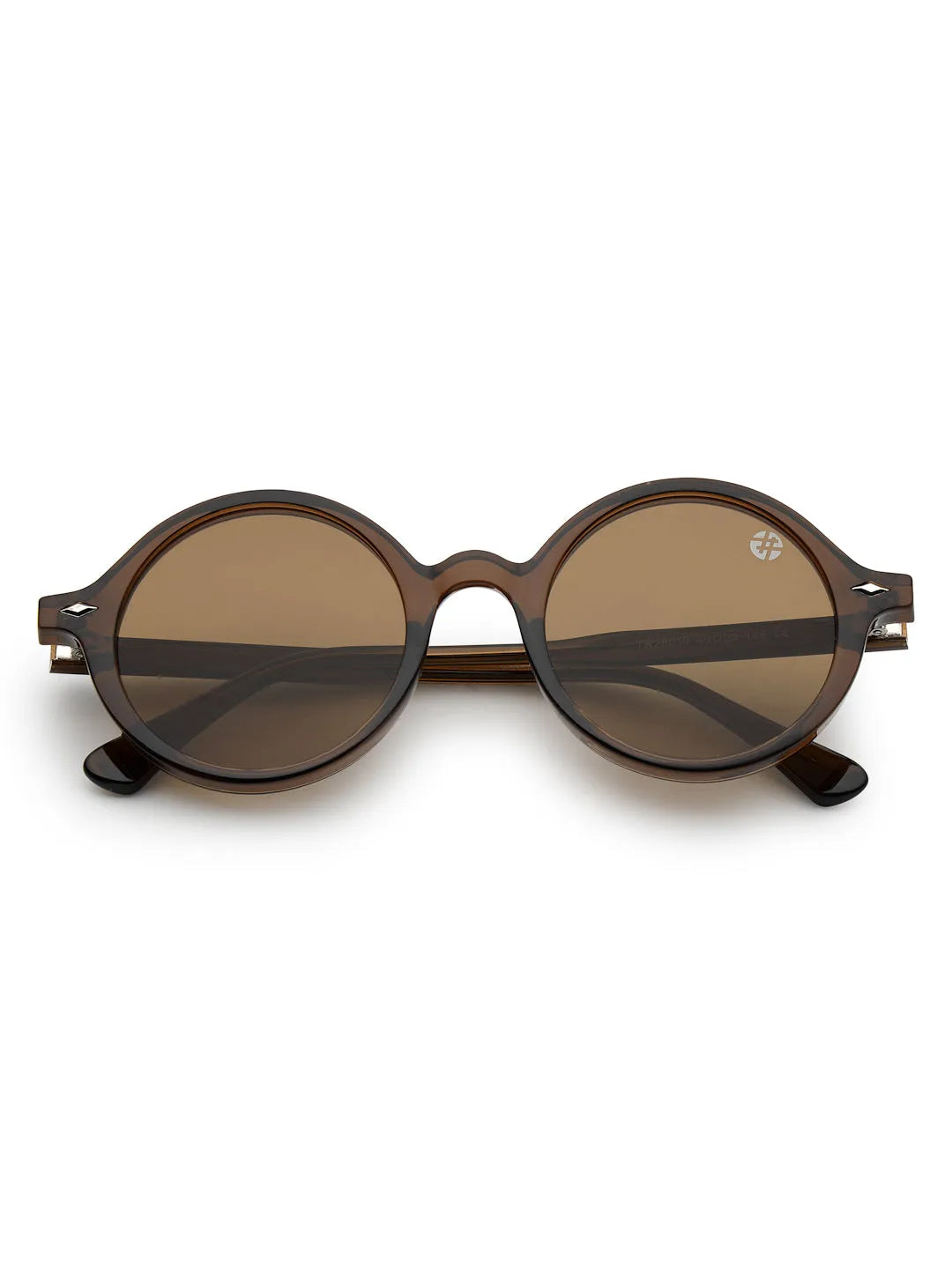 Retro | Brown Medium Full Rim Round Sunglasses for Men & Women [UV-protected]