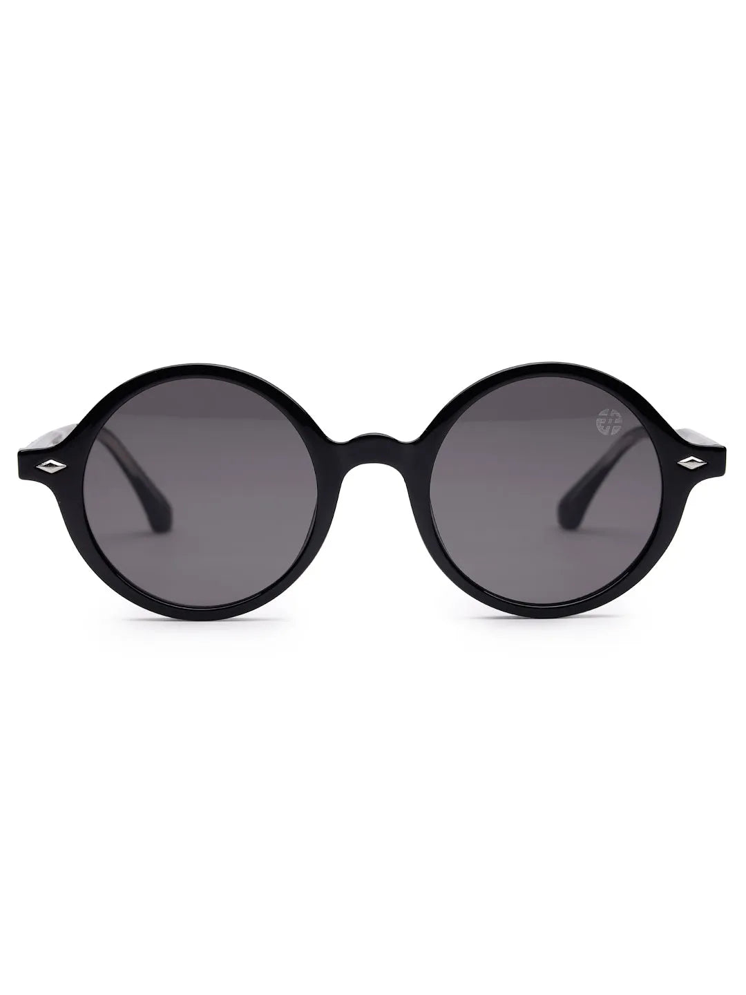Retro | Black Medium Full Rim Round Sunglasses for Men & Women [UV-protected]