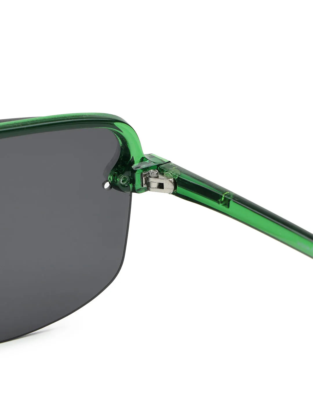 SEVA | Green Medium Half Rim Square Sunglasses for Men & Women [UV-protected]