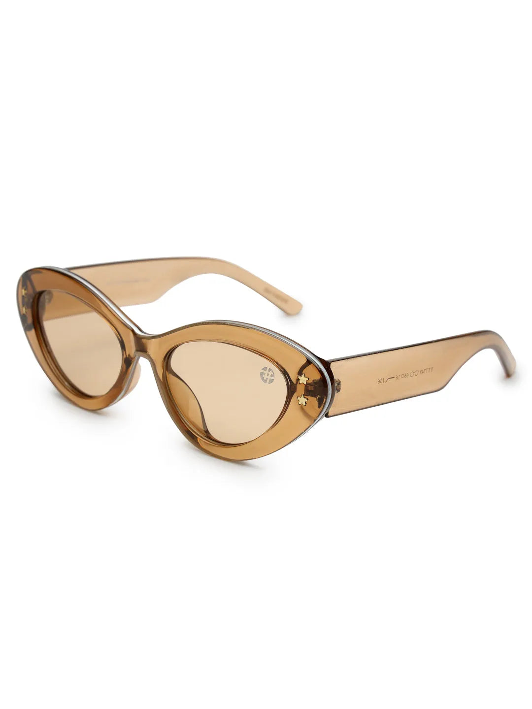 Sunshades | Brown & White Medium Full Rim Cateye Sunglasses for Men & Women [UV-protected]