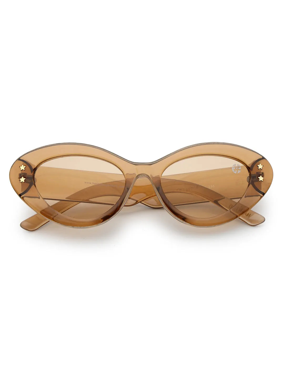 Sunshades | Brown & White Medium Full Rim Cateye Sunglasses for Men & Women [UV-protected]