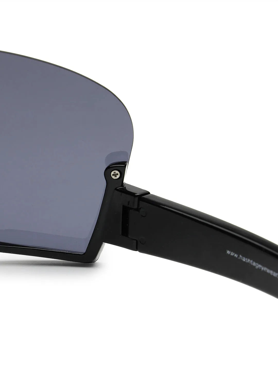 Lyrion | Black Medium Half Rim Shield Sunglasses for Men & Women [UV-protected]