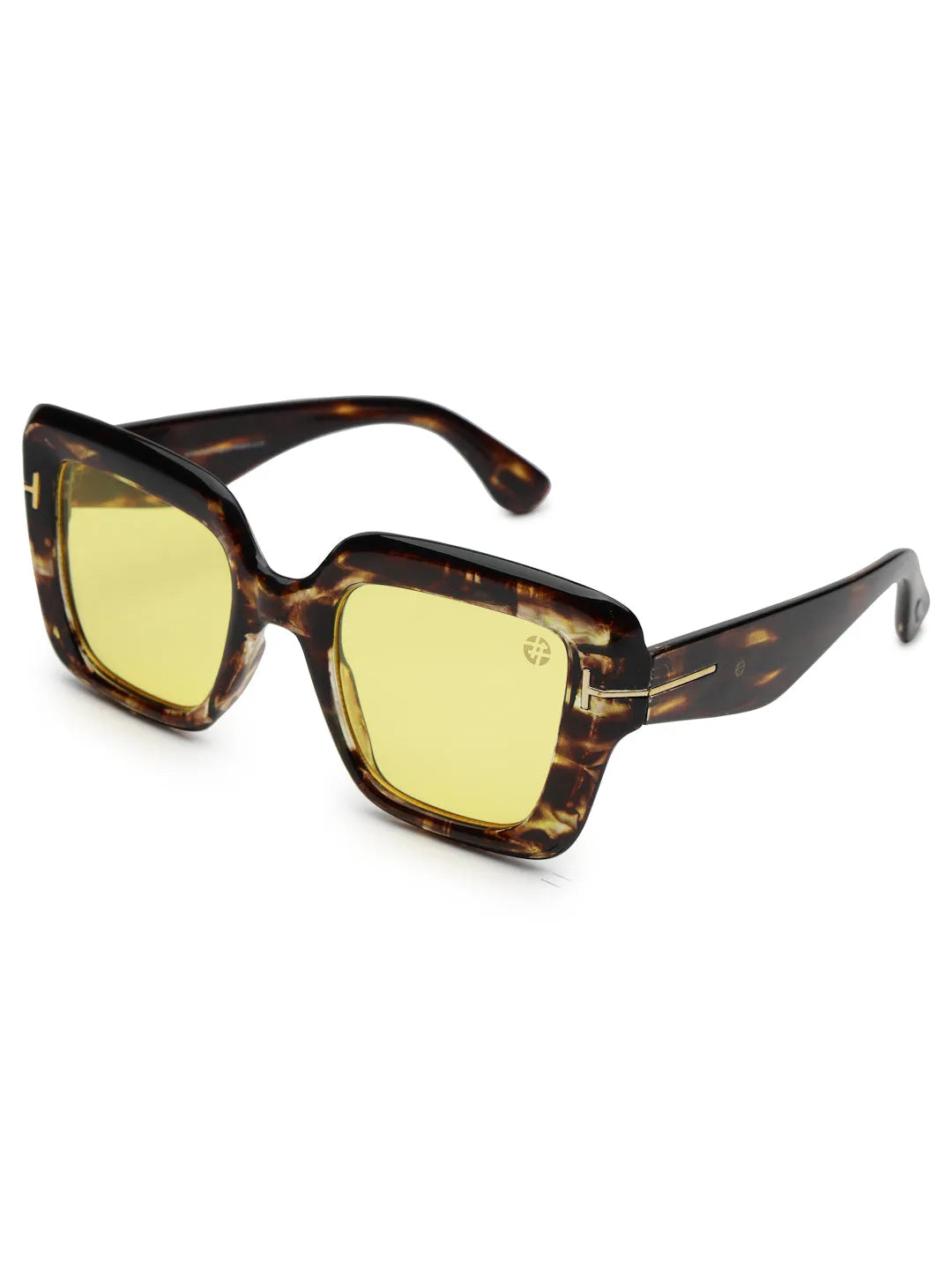 GlareGuard | Yellow Medium Full Rim Square Sunglasses for Men & Women [UV-protected]