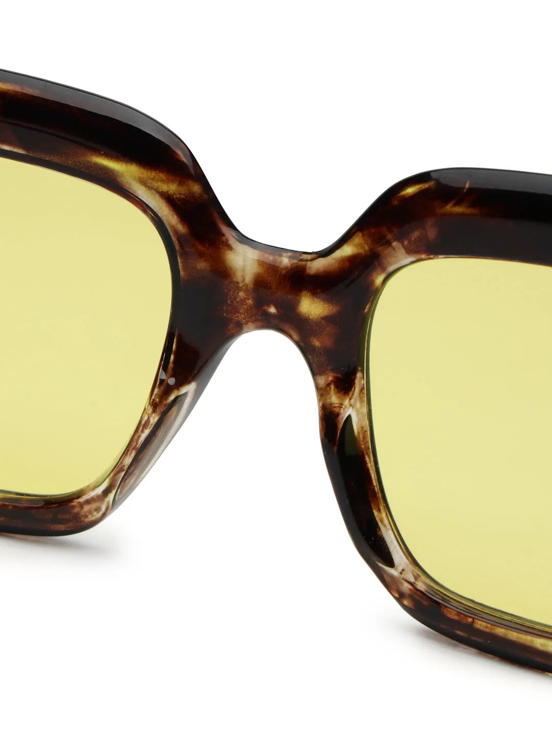 GlareGuard | Yellow Medium Full Rim Square Sunglasses for Men & Women [UV-protected]