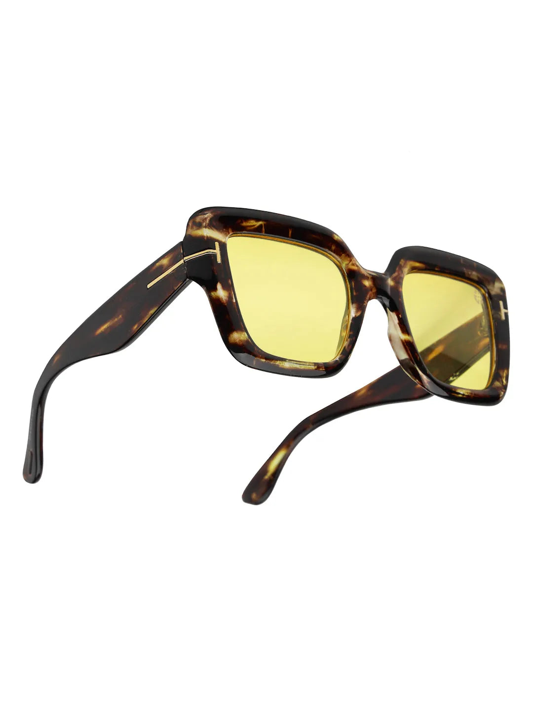 GlareGuard | Yellow Medium Full Rim Square Sunglasses for Men & Women [UV-protected]