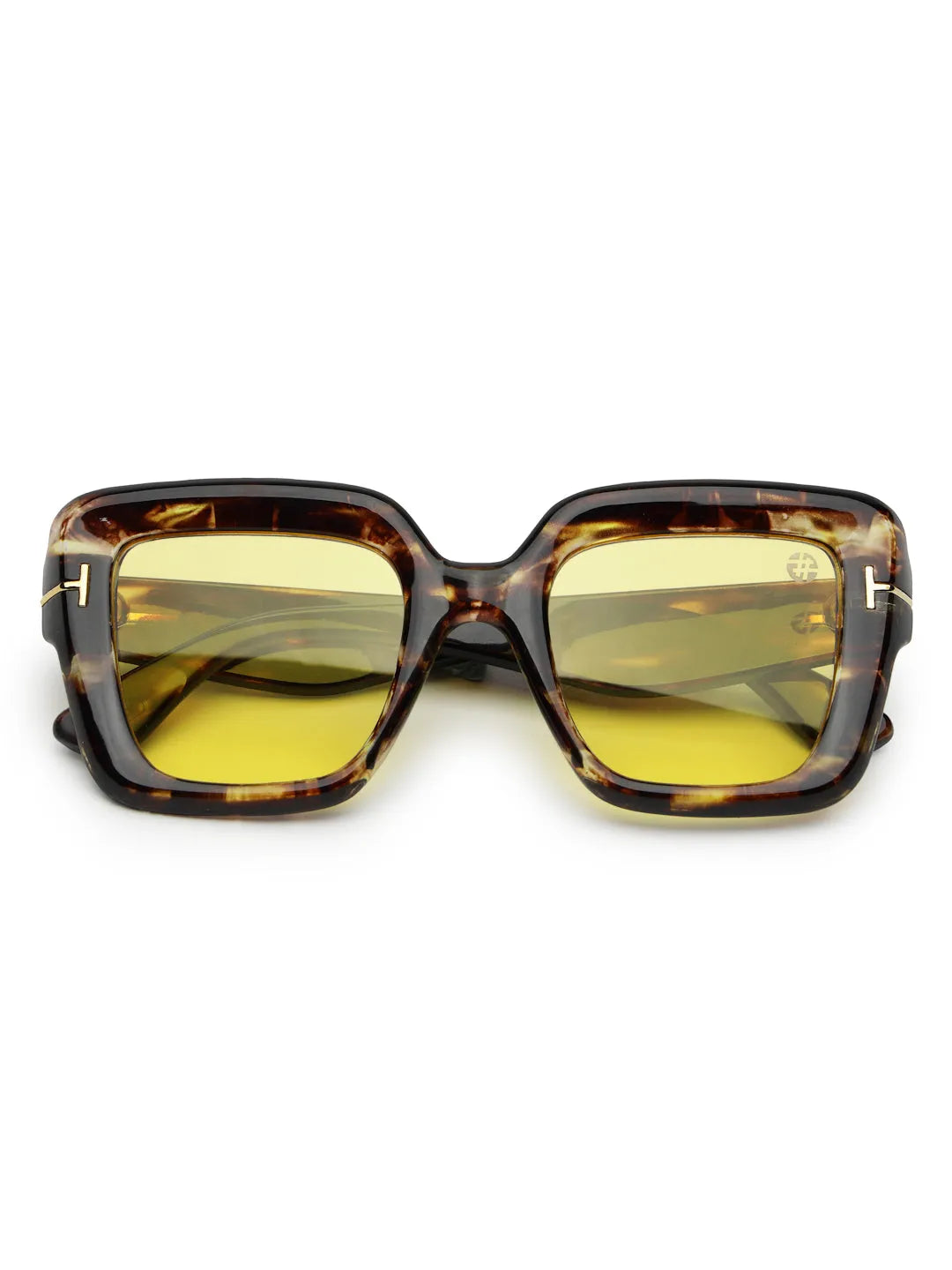 GlareGuard | Yellow Medium Full Rim Square Sunglasses for Men & Women [UV-protected]