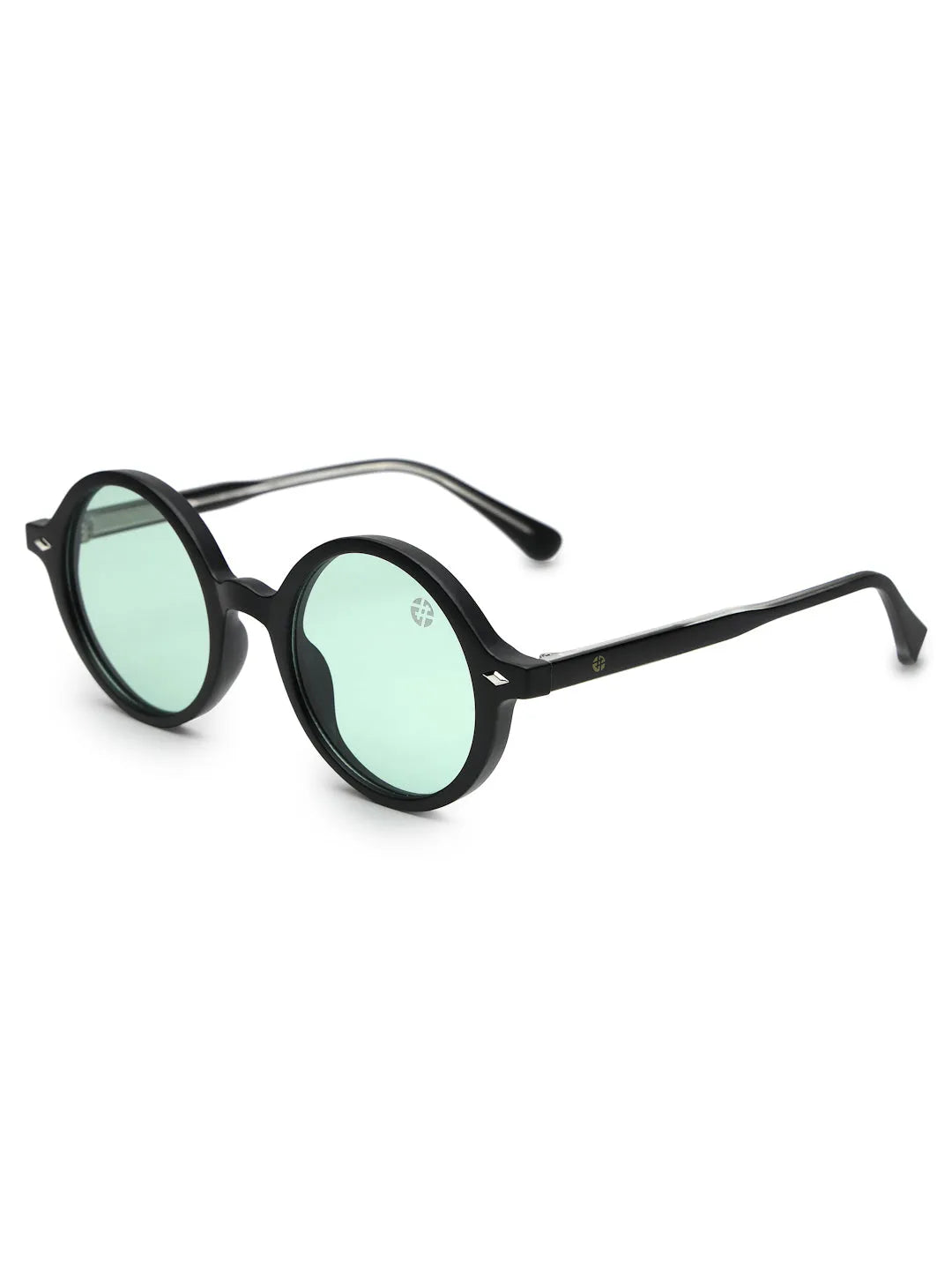 Retro | Green Medium Full Rim Round Sunglasses for Men & Women [UV-protected]
