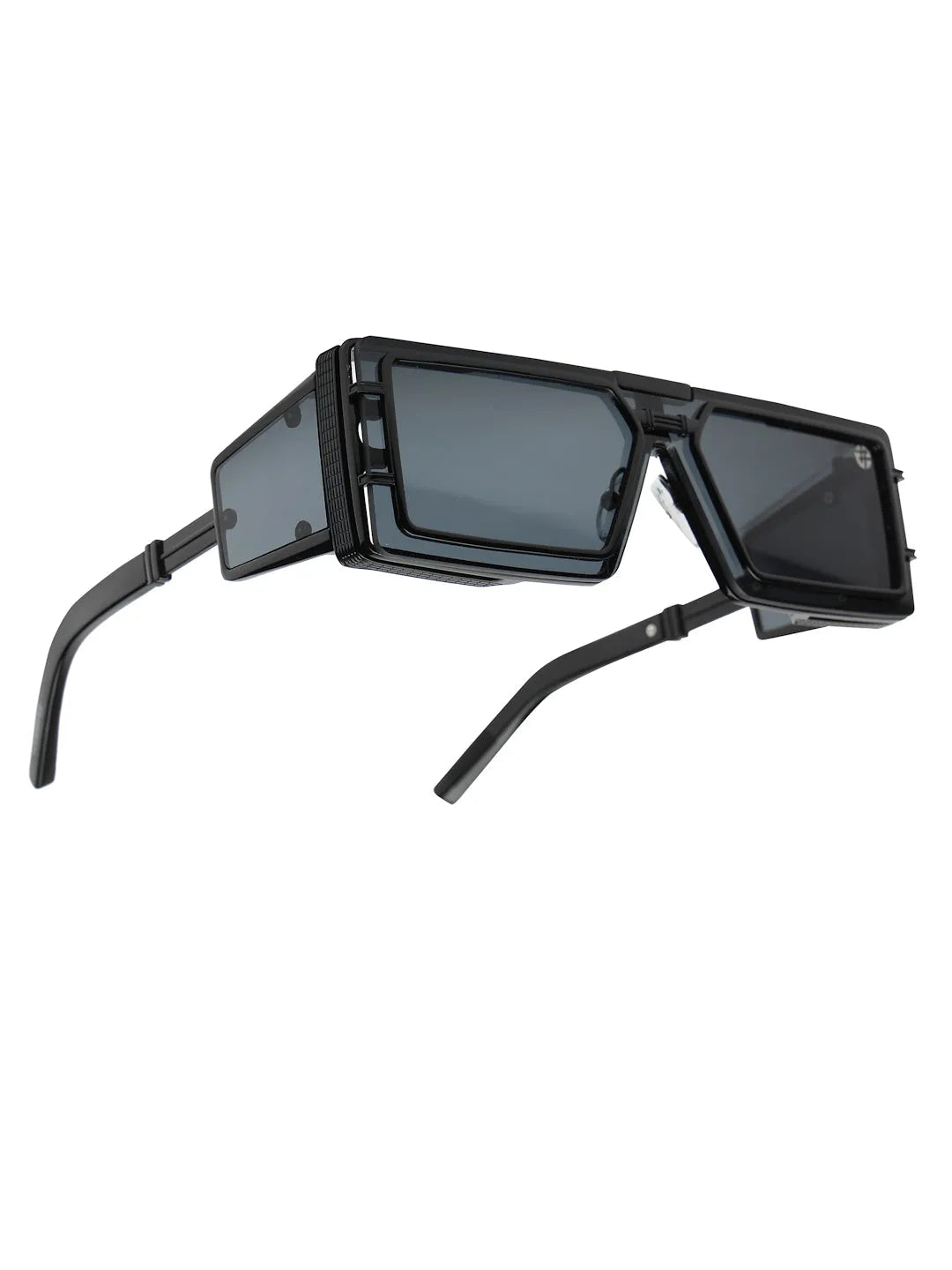 Lythara | Black Medium Full Rim Rectangle Sunglasses for Men & Women [UV-protected]