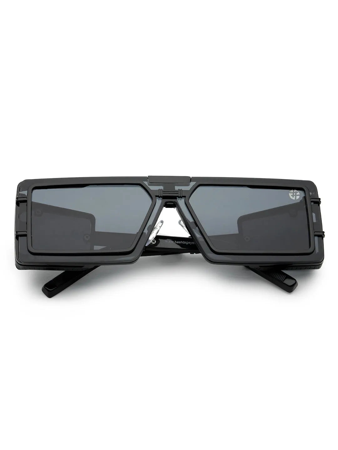 Lythara | Black Medium Full Rim Rectangle Sunglasses for Men & Women [UV-protected]