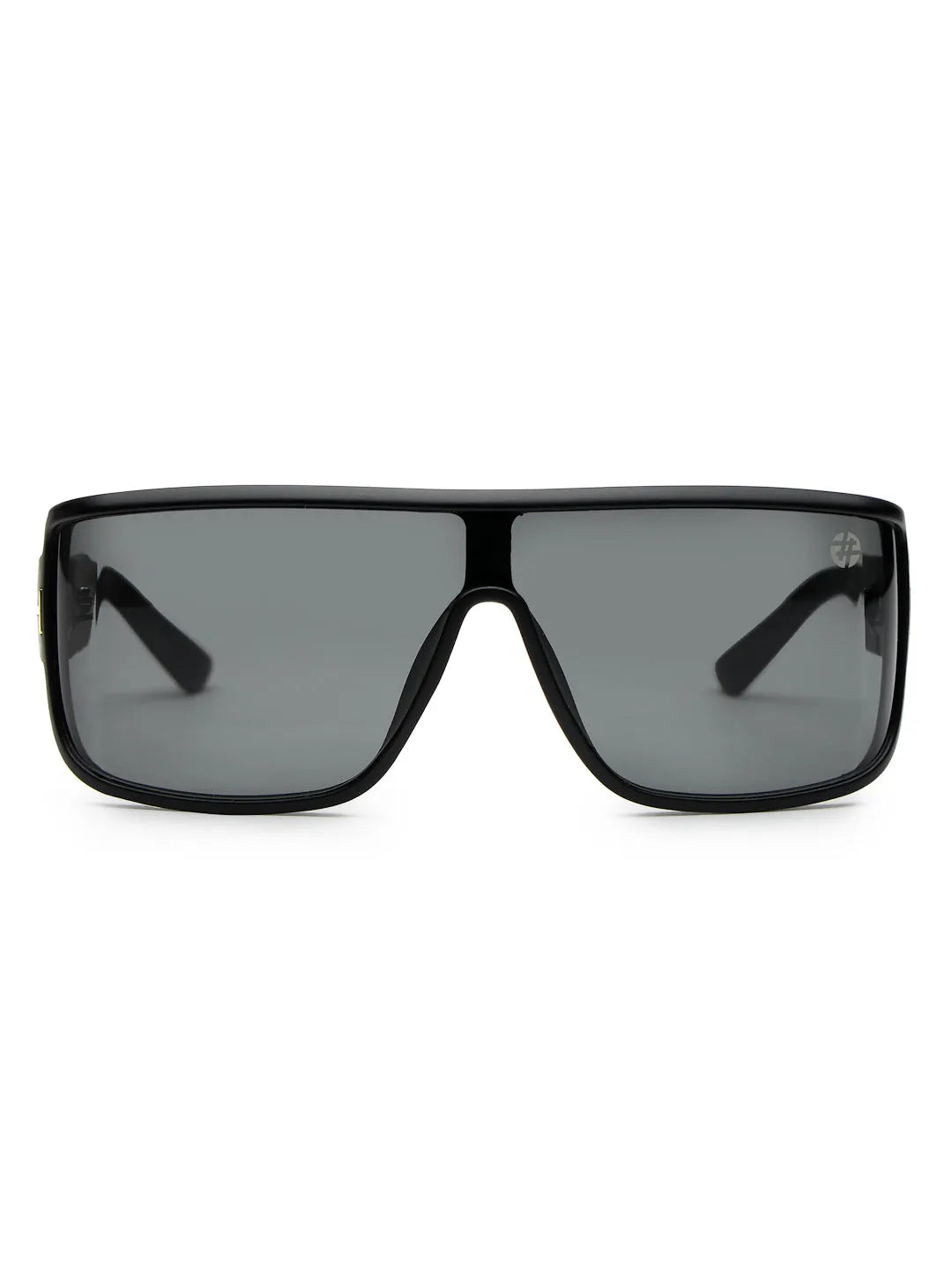 Texas | Black Medium Full Rim Shield Sunglasses for Men & Women [UV-protected]