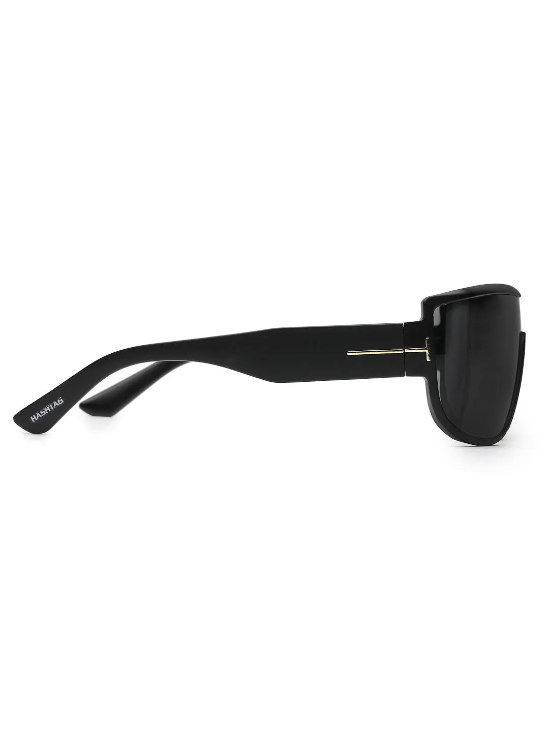 Texas | Black Medium Full Rim Shield Sunglasses for Men & Women [UV-protected]