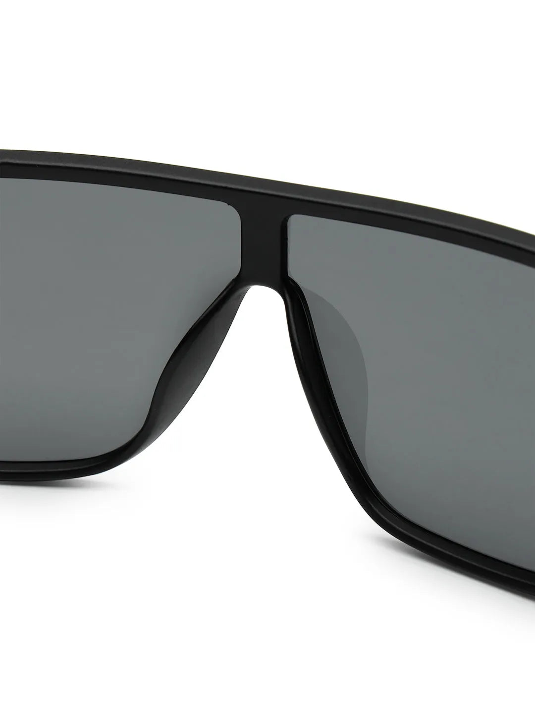 Texas | Black Medium Full Rim Shield Sunglasses for Men & Women [UV-protected]