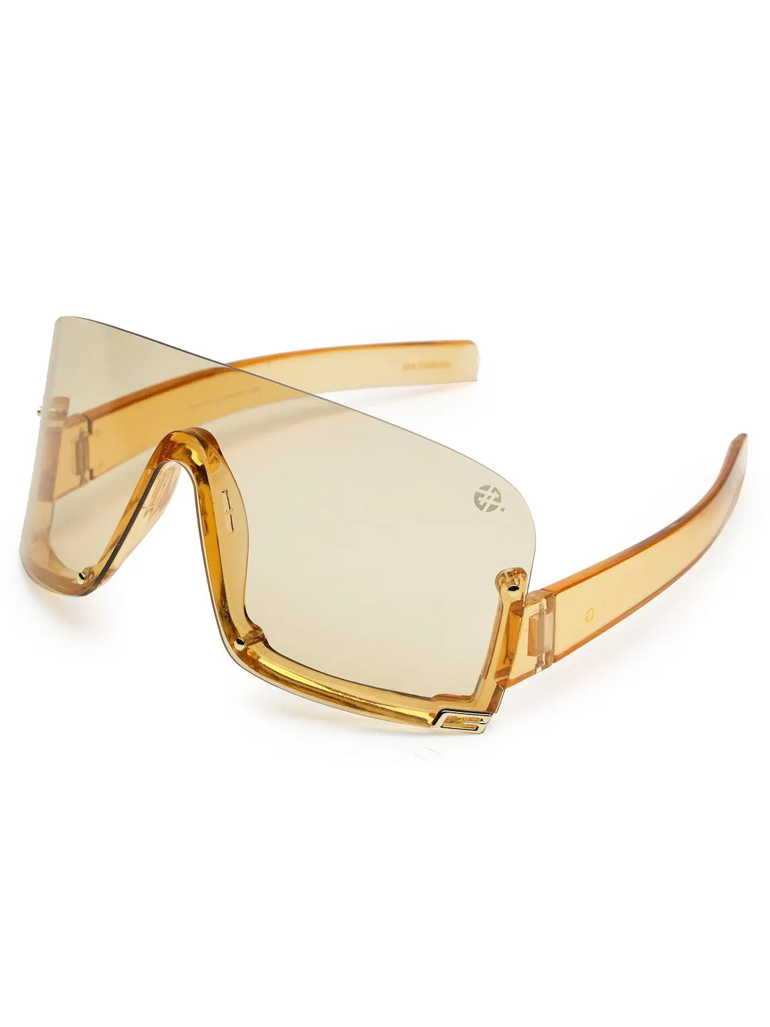 Lyrion | Orange Medium Half Rim Shield Sunglasses for Men & Women [UV-protected]