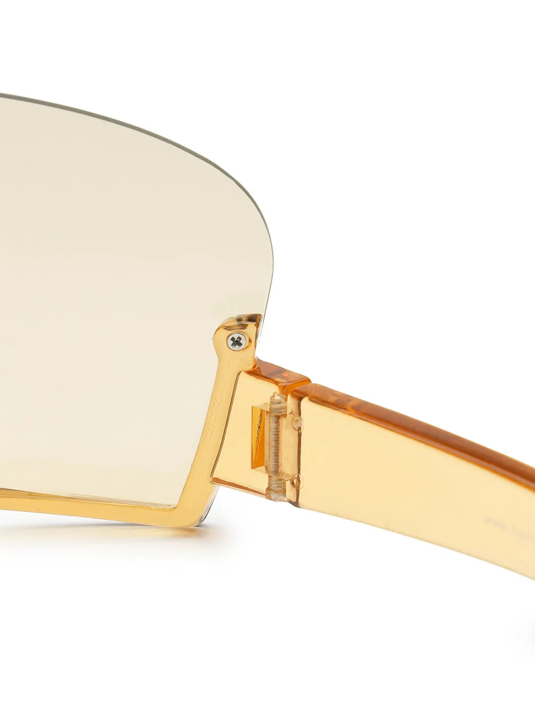 Lyrion | Orange Medium Half Rim Shield Sunglasses for Men & Women [UV-protected]