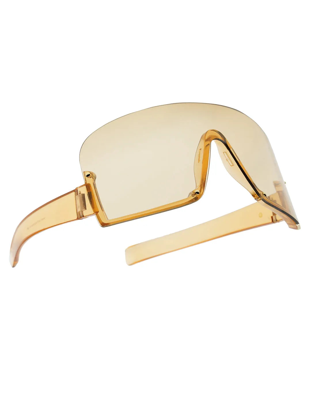 Lyrion | Orange Medium Half Rim Shield Sunglasses for Men & Women [UV-protected]